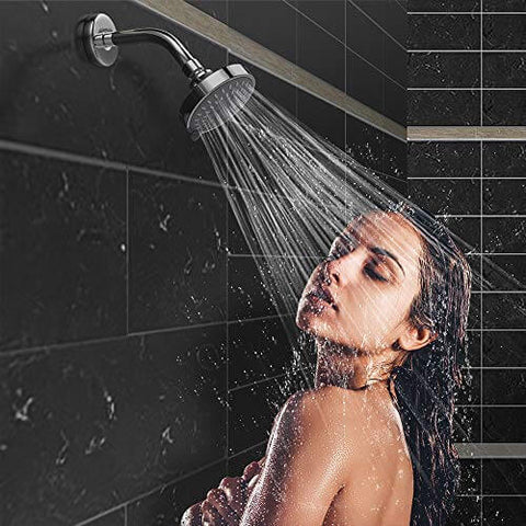 Shower Head | High Pressure 4 Inch Shower Head | 5-setting Adjustable Shower Head | Rain Shower Head Bathroom Powerful Shower Head Water Saving - WELQUEEN