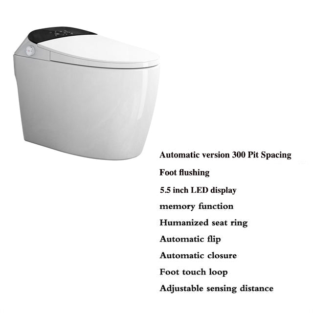 Automatic Smart Toilet Instant Heat Toilet Without Water Tank 5.5-inch LED Display Ultra-quiet Slow-down Cover - WELQUEEN HOME DECOR