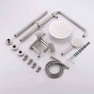 Bathroom Shower Column Set | SUS 304 Stainless Steel Bathroom Shower System | Wall Mounted Adjustable Triple Function Shower Faucet Brushed Nickel