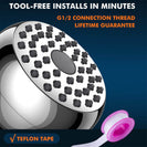 High Pressure Shower Head | 3 Inch Anti-clog Anti-leak Fixed Chrome Shower head | Plastic Shower Head With High Pressure