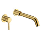 Modern Brass Wall Basin Mixer Taps |  Bathroom Sink Faucet With 5 Colors | Swivel Spout Bath With Single Lever In Matt Black
