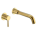 Modern Brass Wall Basin Mixer Taps |  Bathroom Sink Faucet With 5 Colors | Swivel Spout Bath With Single Lever In Matt Black