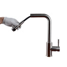 Single Handle Pull-Out Kitchen Faucet | Single Level Stainless Steel Kitchen Sink Faucets with Pull Down Sprayer