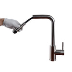 Single Handle Pull-Out Kitchen Faucet | Single Level Stainless Steel Kitchen Sink Faucets with Pull Down Sprayer