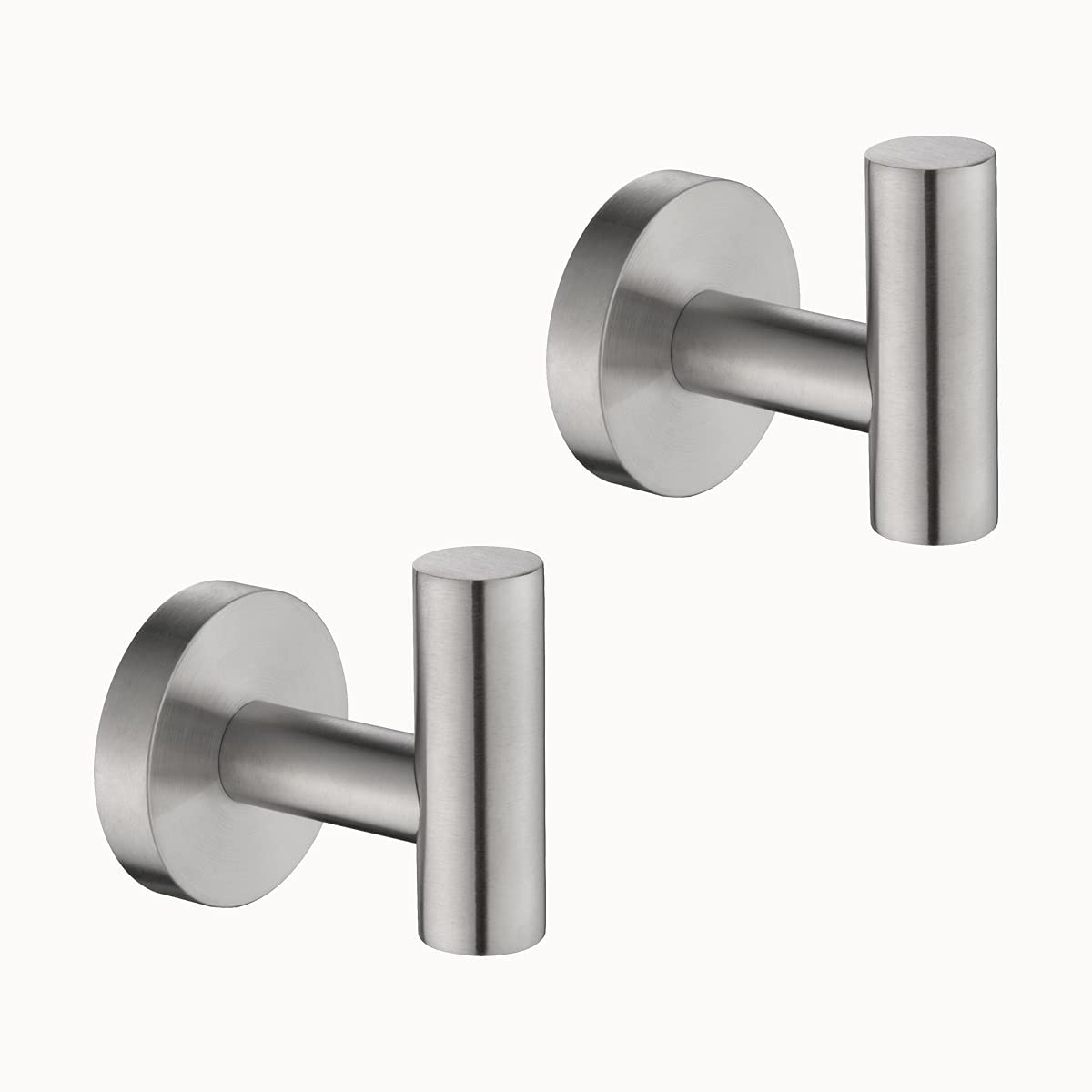 2 Pack Bath Towel Hooks Wall Mounted Robe Hook for Bathroom Kitchen SUS304 Stainless Steel Coat Clothes Hooks Rustproof - WELQUEEN