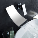 Wall Mounted Brass Waterfall Lavatory Sink Faucet Concealed Waterfall Basin Mixer Hot and Cold Tap