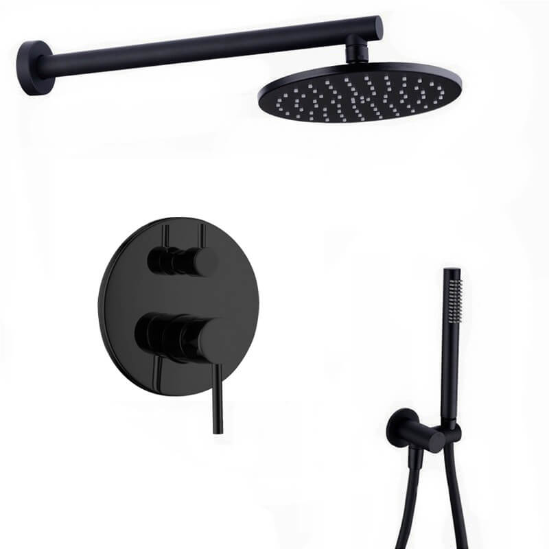 Welqueen Shower System | Shower Faucet Set with 8'' Rain Shower Head and Handheld Shower Head | Wall Mounted Shower Combo Set - WELQUEEN