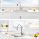 Stainless Steel Pull Down Kitchen Faucet | Single Handle High Arc Pull Out Kitchen Faucet | Swivel Single Lever Kitchen Sink Faucet