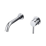 Modern Brass Wall Basin Mixer Taps |  Bathroom Sink Faucet With 5 Colors | Swivel Spout Bath With Single Lever In Matt Black