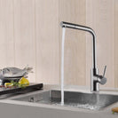 Single Handle Pull-Out Kitchen Faucet | Single Level Stainless Steel Kitchen Sink Faucets with Pull Down Sprayer