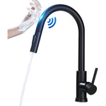 Touch On Kitchen Faucets with Pull Down Sprayer | Single Handle Kitchen Sink Faucet | Stainless Steel Touch Activated Faucet