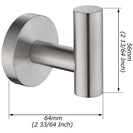 2 Pack Bath Towel Hooks Wall Mounted Robe Hook for Bathroom Kitchen SUS304 Stainless Steel Coat Clothes Hooks Rustproof