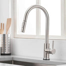 Touch On Kitchen Faucets with Pull Down Sprayer | Single Handle Kitchen Sink Faucet | Stainless Steel Touch Activated Faucet