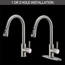 Single Handle High Arc Brushed Nickel Pull Out Kitchen Faucet Single Level Stainless Steel Kitchen Sink Faucets with Pull Down Sprayer