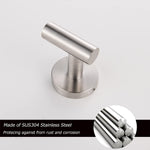 2 Pack Bath Towel Hooks Wall Mounted Robe Hook for Bathroom Kitchen SUS304 Stainless Steel Coat Clothes Hooks Rustproof