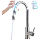 Touch On Kitchen Faucets with Pull Down Sprayer | Single Handle Kitchen Sink Faucet | Stainless Steel Touch Activated Faucet