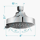Shower Head | High Pressure 4 Inch Shower Head | 5-setting Adjustable Shower Head | Rain Shower Head Bathroom Powerful Shower Head Water Saving