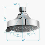 Shower Head | High Pressure 4 Inch Shower Head | 5-setting Adjustable Shower Head | Rain Shower Head Bathroom Powerful Shower Head Water Saving