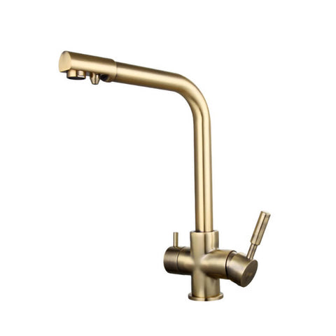 Matt Black Kitchen sink Faucet mixer | 360 Degree Rotation Water Purification tap | Deck Mounted Dual Handle Kitchen Faucet 4 Colors - WELQUEEN
