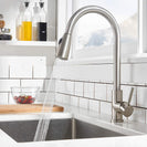 Pull Out Kitchen Faucets with Sprayer | 360° Rotating Stainless Steel Hot Cold Kitchen Sink Faucet