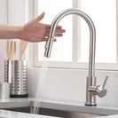 Touch On Kitchen Faucets with Pull Down Sprayer | Single Handle Kitchen Sink Faucet | Stainless Steel Touch Activated Faucet