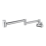 Cold Water Folding Kitchen Faucet | Wall Mounted Swivel Kitchen Taps | Double Handle Brass Kitchen Faucet 4 Colors