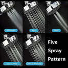 Shower Head | High Pressure 4 Inch Shower Head | 5-setting Adjustable Shower Head | Rain Shower Head Bathroom Powerful Shower Head Water Saving