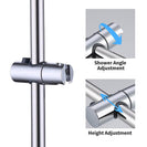 SUS304 Adjustable Shower Slide Bar Handheld Shower Rail Slide Bar Set Wall Mounted Round Style Shower Rail Set