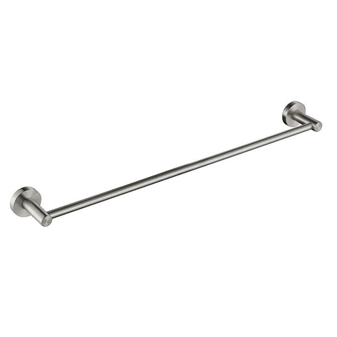 Bathroom Towel Bar | Wall Mounted Stainless Steel Single Towel Bar | Round Style Towel bar Holder Brush Nickel Finished - WELQUEEN