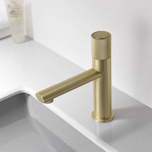 New Basin Faucets Chrome Brass Bathroom Sink Faucet Key Push-Button Style Brush Gold Hot and Cold Water Tap - WELQUEEN HOME DECOR