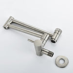 Cold Water Folding Kitchen Faucet | Wall Mounted Swivel Kitchen Taps | Double Handle Brass Kitchen Faucet 4 Colors