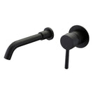 Modern Brass Wall Basin Mixer Taps |  Bathroom Sink Faucet With 5 Colors | Swivel Spout Bath With Single Lever In Matt Black