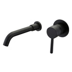 Modern Brass Wall Basin Mixer Taps |  Bathroom Sink Faucet With 5 Colors | Swivel Spout Bath With Single Lever In Matt Black