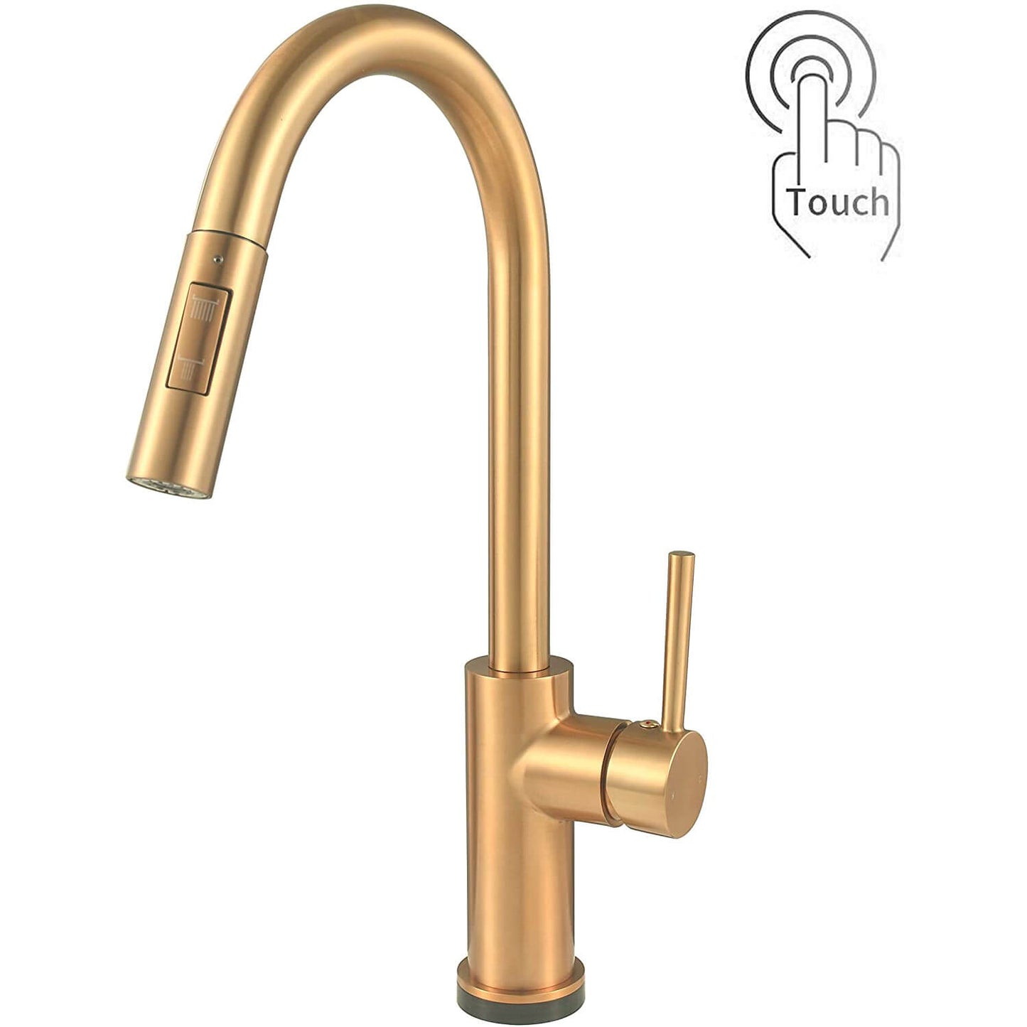 Touch On Kitchen Faucets with Pull Down Sprayer | Single Handle Kitchen Sink Faucet | Stainless Steel Touch Activated Faucet - WELQUEEN