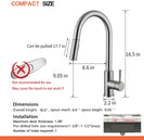 Touch On Kitchen Faucets with Pull Down Sprayer | Single Handle Kitchen Sink Faucet | Stainless Steel Touch Activated Faucet