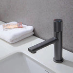 New Basin Faucets Chrome Brass Bathroom Sink Faucet Key Push-Button Style Brush Gold Hot and Cold Water Tap