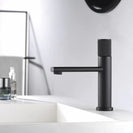 New Basin Faucets Chrome Brass Bathroom Sink Faucet Key Push-Button Style Brush Gold Hot and Cold Water Tap
