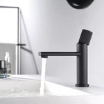 New Basin Faucets Chrome Brass Bathroom Sink Faucet Key Push-Button Style Brush Gold Hot and Cold Water Tap