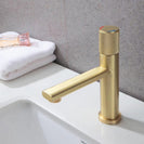 New Basin Faucets Chrome Brass Bathroom Sink Faucet Key Push-Button Style Brush Gold Hot and Cold Water Tap