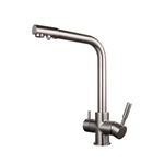 Matt Black Kitchen sink Faucet mixer | 360 Degree Rotation Water Purification tap | Deck Mounted Dual Handle Kitchen Faucet 4 Colors