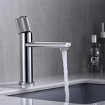New Basin Faucets Chrome Brass Bathroom Sink Faucet Key Push-Button Style Brush Gold Hot and Cold Water Tap