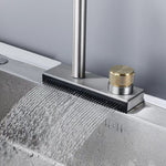 Waterfall Grey Sink Kitchen Faucet Hot Cold Mixer Wash Basin Multiple Water Outlets Rotation Flying Rain Tap Single Hole