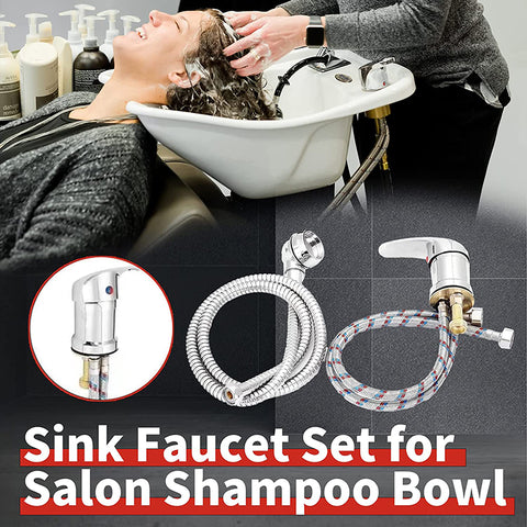 Spa Beauty Salon Shampoo Bowl Sink Hair Salon Bath Accessories Bathroom Hot Cold Faucet Spray Hose Replacement Set - WELQUEEN HOME DECOR
