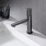 New Basin Faucets Chrome Brass Bathroom Sink Faucet Key Push-Button Style Brush Gold Hot and Cold Water Tap