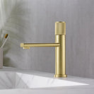 New Basin Faucets Chrome Brass Bathroom Sink Faucet Key Push-Button Style Brush Gold Hot and Cold Water Tap