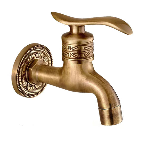 Antique Pastoral Retro Style Bib Tap | European Washing Machine Mop Pool Faucet | Garden Faucet Bronze Bib Tap - WELQUEEN HOME DECOR