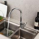High Arc Solid Brass Kitchen Faucet | Single Hole Kitchen Faucet In Chrome Plating | 360 Degree Swivel Single Lever Kitchen Sink Faucet