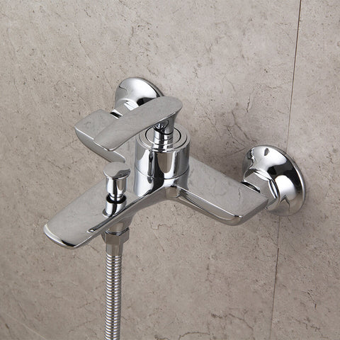 Dual Function Wall Mount Commercial Bathtub Faucet | Brass Lavatory Bath Tub Mixer Taps | Single Handle Bathtub Faucet - WELQUEEN