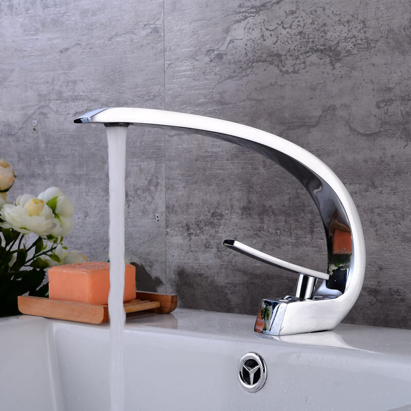Brass Chrome Bath Basin Faucet | Brush Nickel Sink Mixer Tap | Vanity Hot Cold Water Bathroom Faucets - WELQUEEN