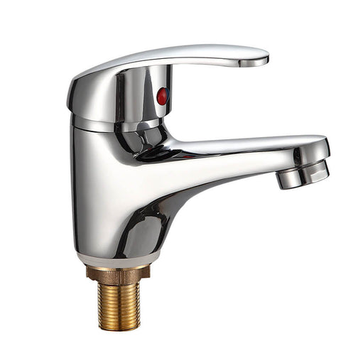Small Solid Brass Single Handle Cold Water Basin Faucet | Single Hole Bathroom Sink Faucet | Lavatory Cold Water Basin Taps Chrome - WELQUEEN